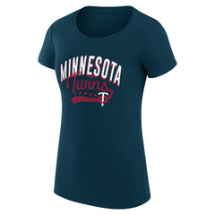 MLB Minnesota Twins G-III 4Her by Carl Banks Women's Super-Slim Fit Lightweight Filigree Team T-Shirt