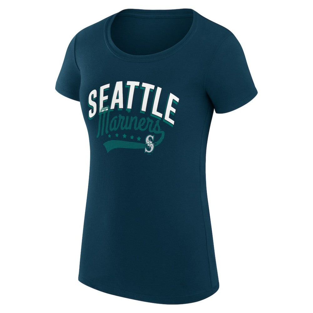 MLB Seattle Mariners G-III 4Her by Carl Banks Women's Super-Slim Fit Lightweight Filigree Team T-Shirt