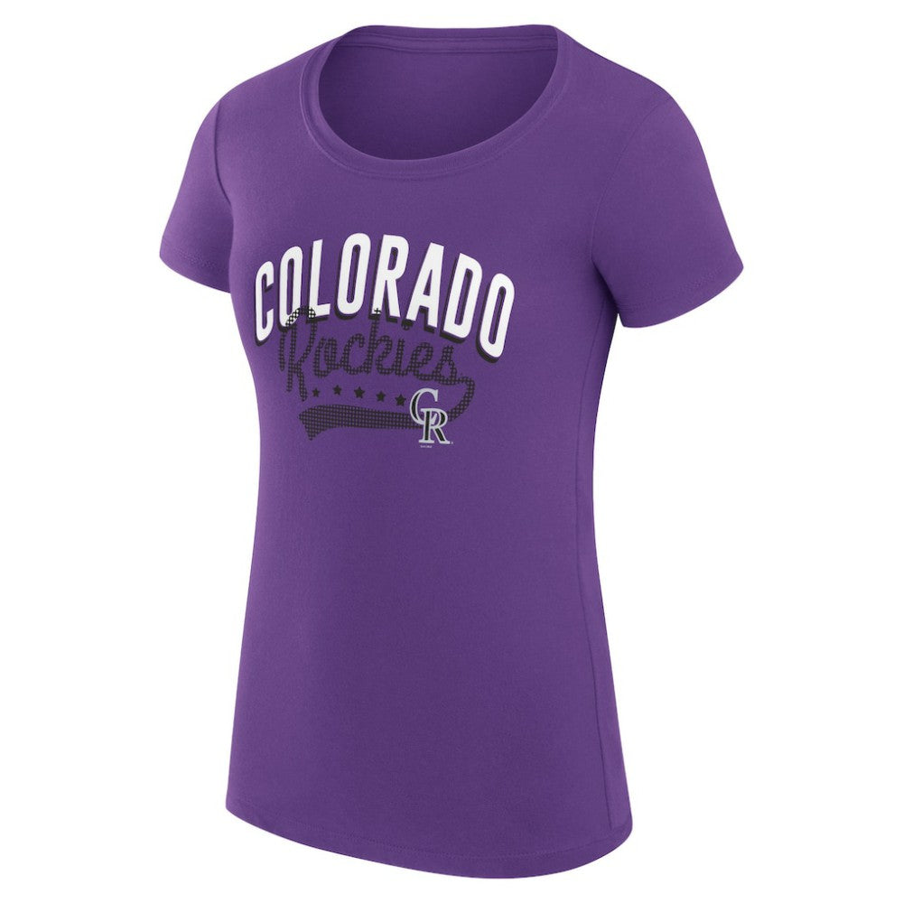 MLB Colorado Rockies G-III 4Her by Carl Banks Women's Super-Slim Fit Lightweight Filigree Team T-Shirt