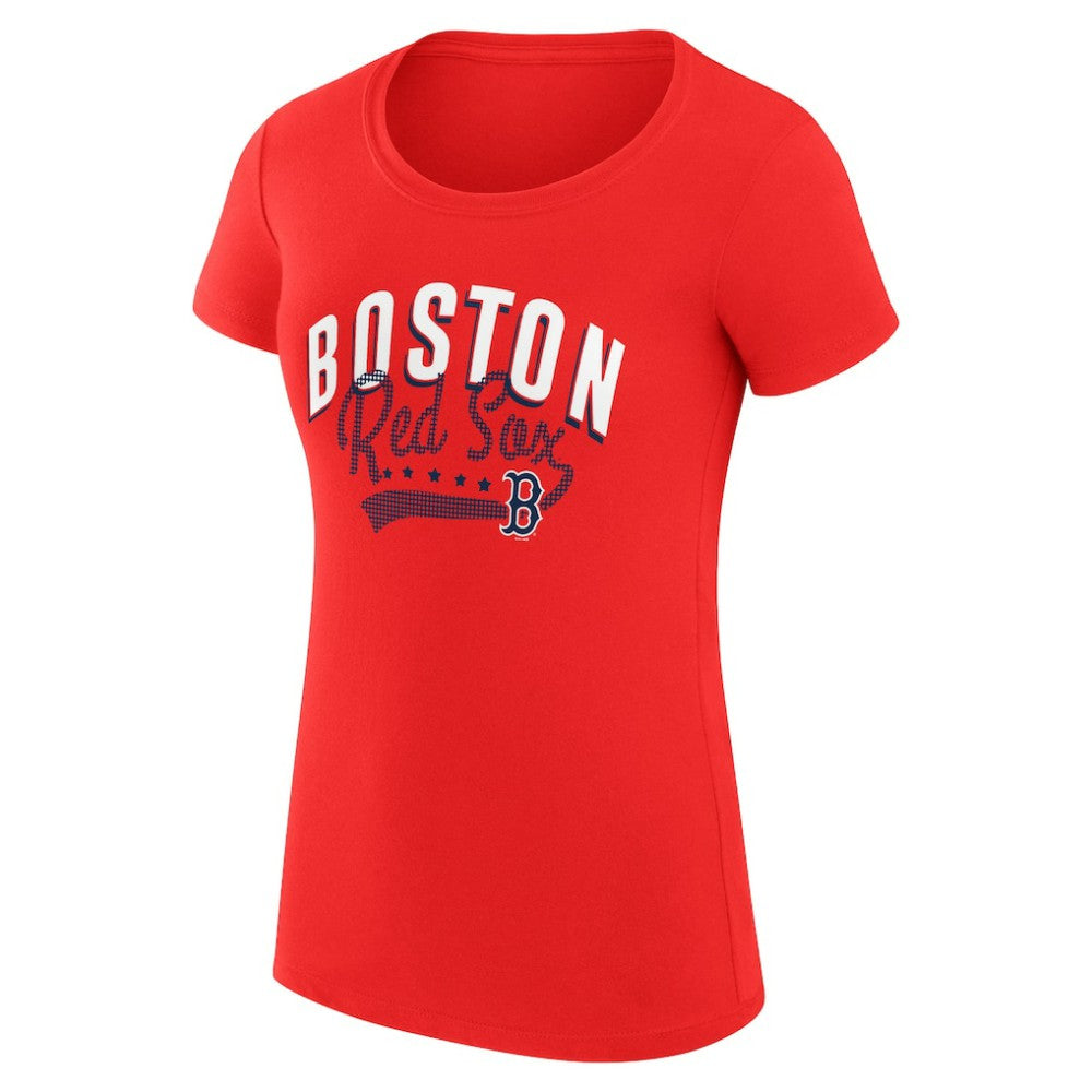 MLB Boston Red Sox G-III 4Her by Carl Banks Women's Super-Slim Fit Lightweight Filigree Team T-Shirt