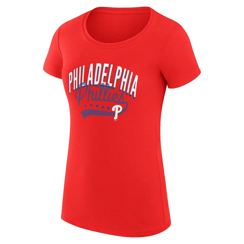MLB Philadelphia Phillies G-III 4Her by Carl Banks Women's Super-Slim Fit Lightweight Filigree Team T-Shirt