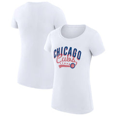 MLB Chicago Cubs G-III 4Her by Carl Banks Women's Super-Slim Fit Lightweight Filigree Team T-Shirt