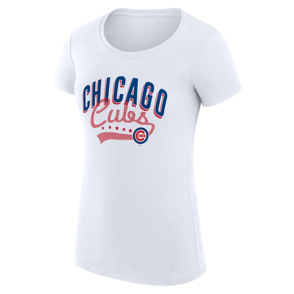 MLB Chicago Cubs G-III 4Her by Carl Banks Women's Super-Slim Fit Lightweight Filigree Team T-Shirt