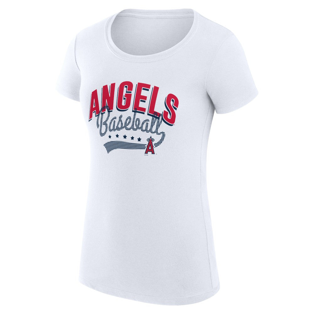 MLB Los Angeles Angels G-III 4Her by Carl Banks Women's Super-Slim Fit Lightweight Filigree Team T-Shirt