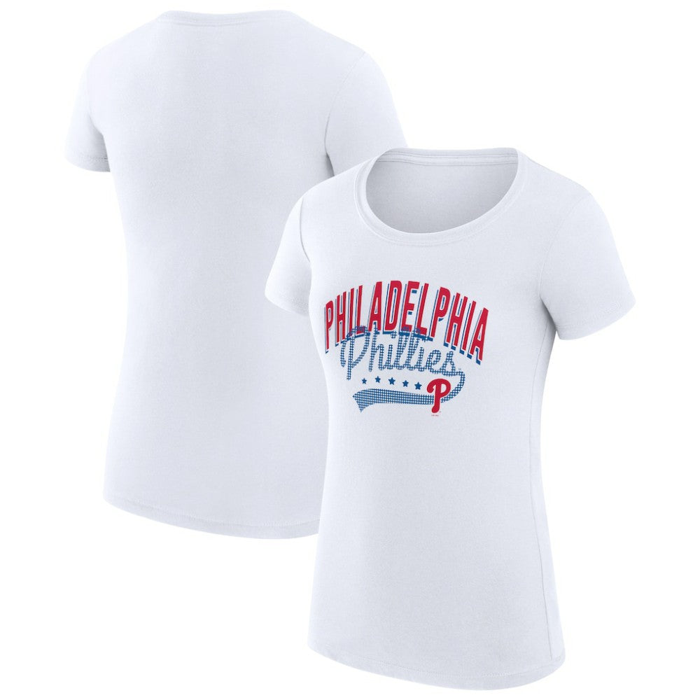 MLB Philadelphia Phillies G-III 4Her by Carl Banks Women's Super-Slim Fit Lightweight Filigree Team T-Shirt