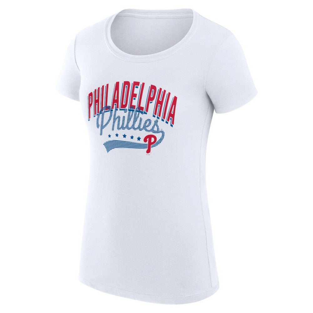 MLB Philadelphia Phillies G-III 4Her by Carl Banks Women's Super-Slim Fit Lightweight Filigree Team T-Shirt