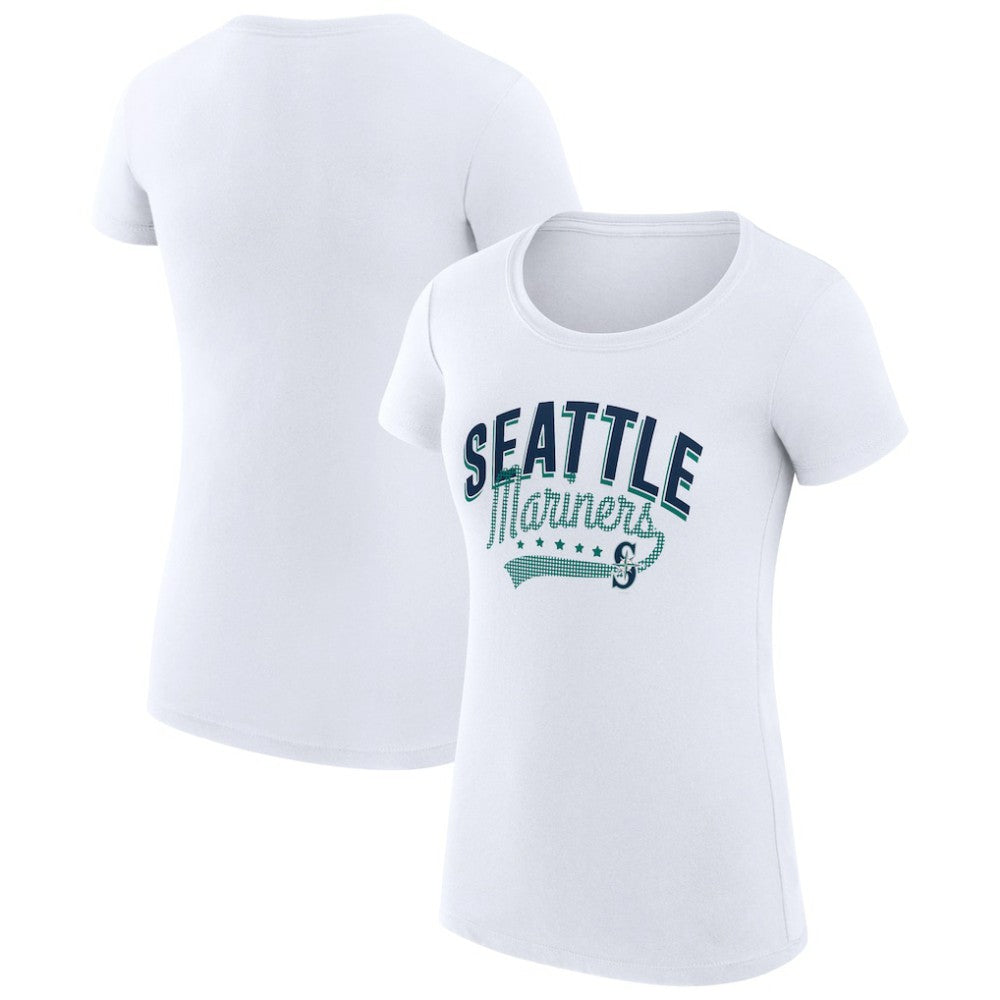 MLB Seattle Mariners G-III 4Her by Carl Banks Women's Super-Slim Fit Lightweight Filigree Team T-Shirt