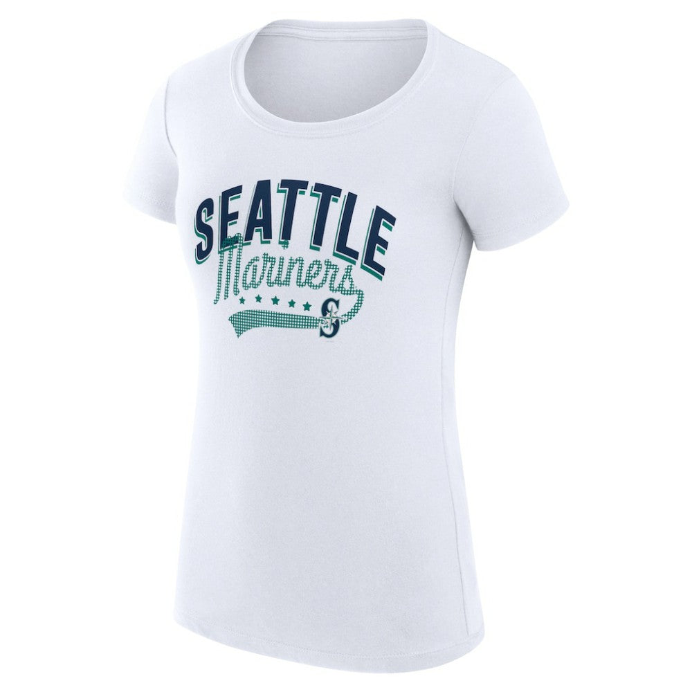 MLB Seattle Mariners G-III 4Her by Carl Banks Women's Super-Slim Fit Lightweight Filigree Team T-Shirt