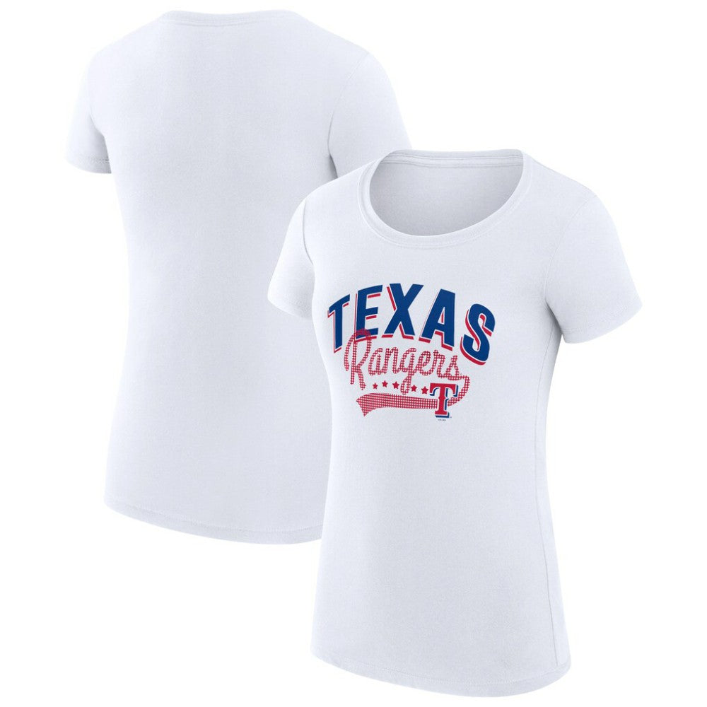 MLB Texas Rangers G-III 4Her by Carl Banks Women's Super-Slim Fit Lightweight Filigree Team T-Shirt