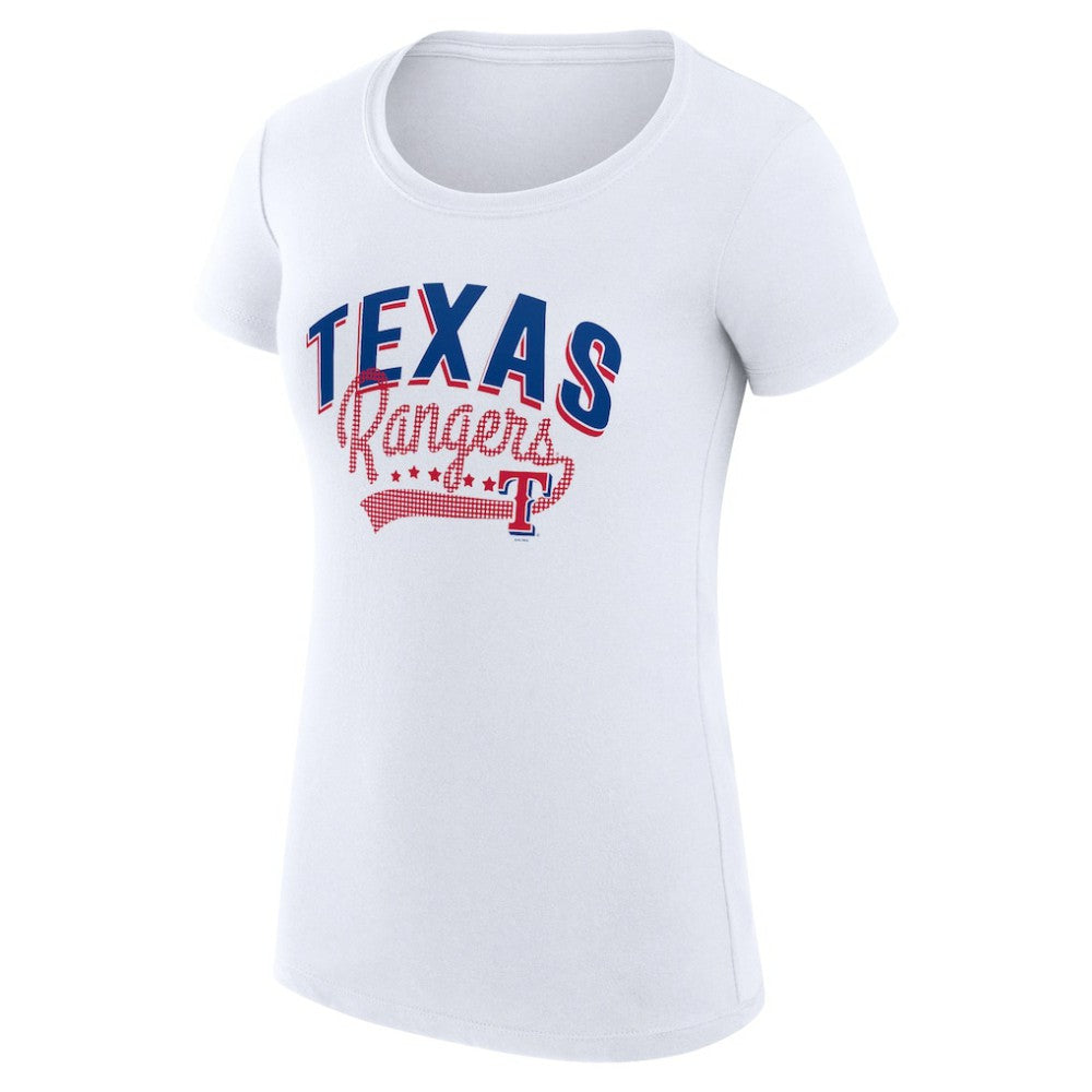 MLB Texas Rangers G-III 4Her by Carl Banks Women's Super-Slim Fit Lightweight Filigree Team T-Shirt