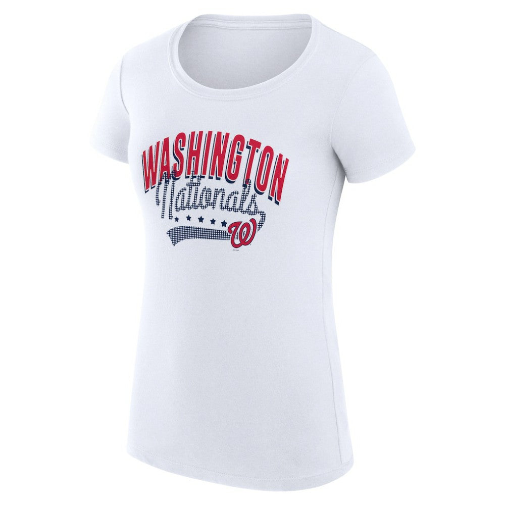 MLB Washington Nationals G-III 4Her by Carl Banks Women's Super-Slim Fit Lightweight Filigree Team T-Shirt