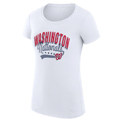 MLB Washington Nationals G-III 4Her by Carl Banks Women's Super-Slim Fit Lightweight Filigree Team T-Shirt