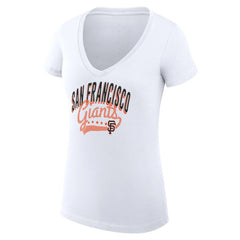 MLB San Francisco Giants G-III 4Her by Carl Banks Women's Super-Slim Fit Lightweight Filigree Team V-Neck T-Shirt