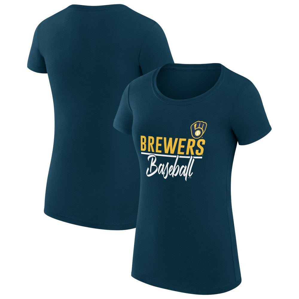 MLB Milwaukee Brewers G-III 4Her by Carl Banks Women's Super-Slim Fit Lightweight Team Graphic T-Shirt