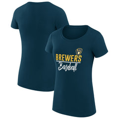 MLB Milwaukee Brewers G-III 4Her by Carl Banks Women's Super-Slim Fit Lightweight Team Graphic T-Shirt