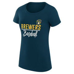 MLB Milwaukee Brewers G-III 4Her by Carl Banks Women's Super-Slim Fit Lightweight Team Graphic T-Shirt