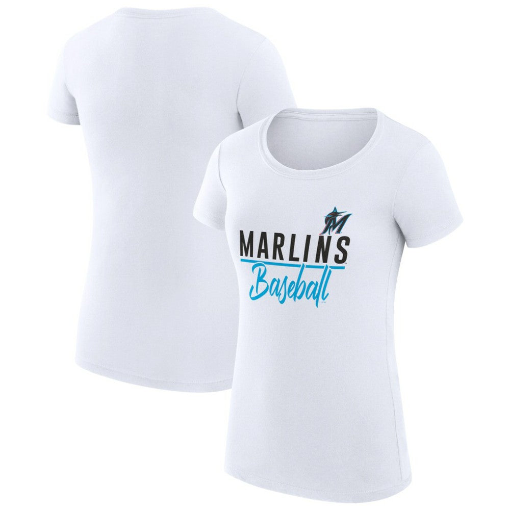 MLB Miami Marlins G-III 4Her by Carl Banks Women's Super-Slim Fit Lightweight Team Graphic T-Shirt