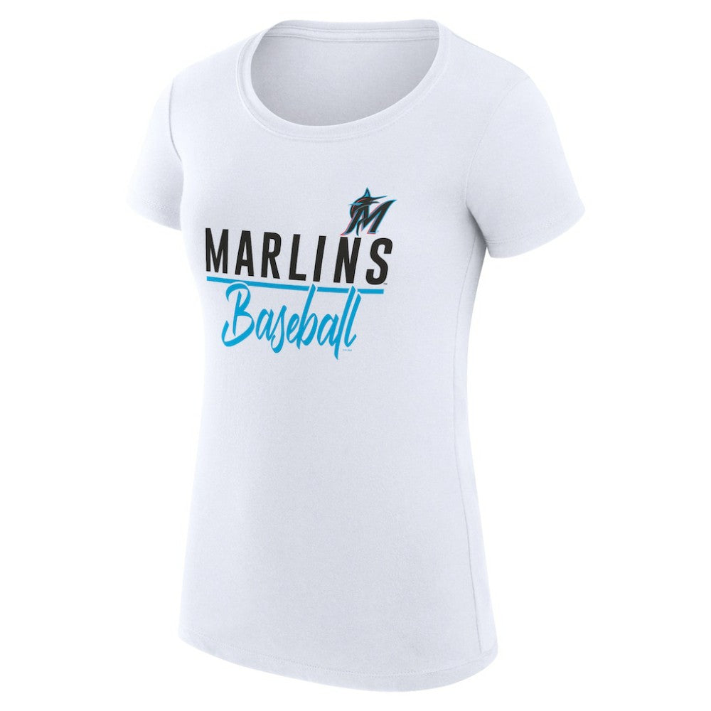 MLB Miami Marlins G-III 4Her by Carl Banks Women's Super-Slim Fit Lightweight Team Graphic T-Shirt