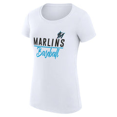 MLB Miami Marlins G-III 4Her by Carl Banks Women's Super-Slim Fit Lightweight Team Graphic T-Shirt