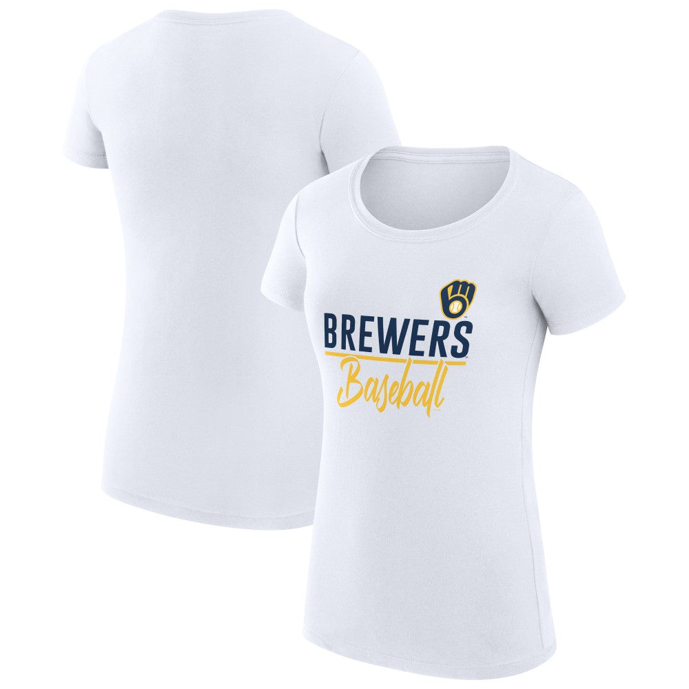 MLB Milwaukee Brewers G-III 4Her by Carl Banks Women's Super-Slim Fit Lightweight Team Graphic T-Shirt