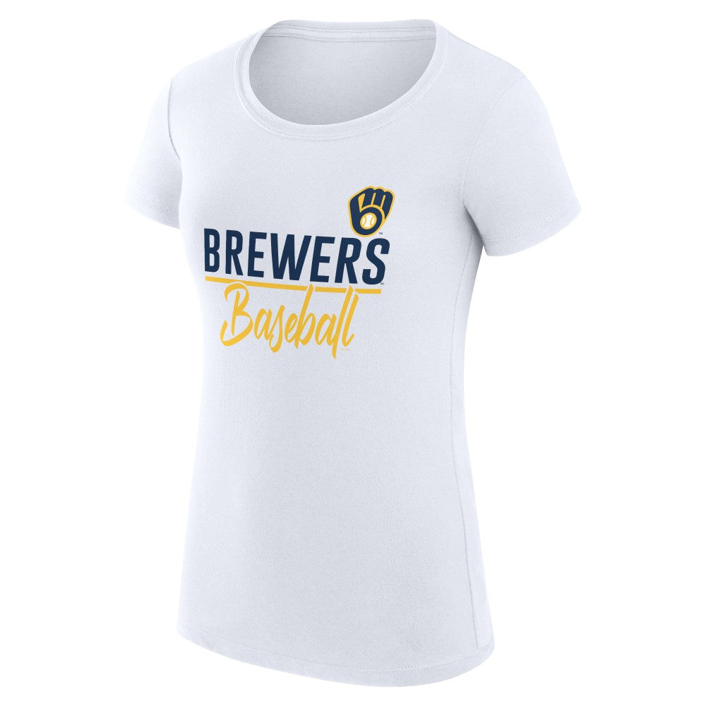 MLB Milwaukee Brewers G-III 4Her by Carl Banks Women's Super-Slim Fit Lightweight Team Graphic T-Shirt