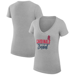 MLB St. Louis Cardinals G-III 4Her by Carl Banks Women's Super-Slim Fit Lightweight Team Graphic V-Neck T-Shirt