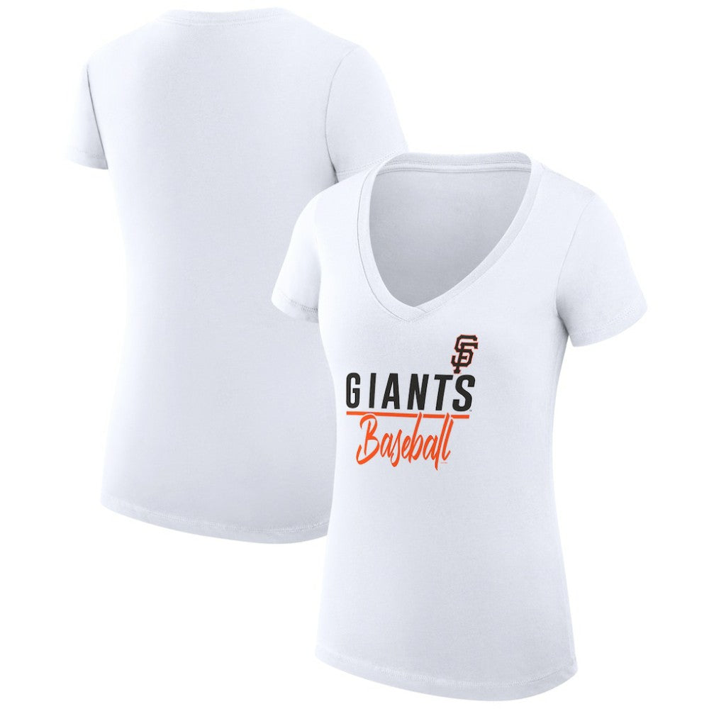 MLB San Francisco Giants G-III 4Her by Carl Banks Women's Super-Slim Fit Lightweight Team Graphic V-Neck T-Shirt