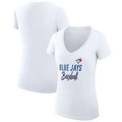 MLB Toronto Blue Jays G-III 4Her by Carl Banks Women's Super-Slim Fit Lightweight Team Graphic V-Neck T-Shirt