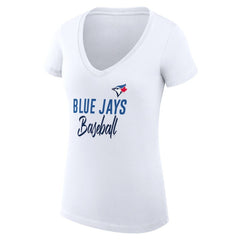 MLB Toronto Blue Jays G-III 4Her by Carl Banks Women's Super-Slim Fit Lightweight Team Graphic V-Neck T-Shirt