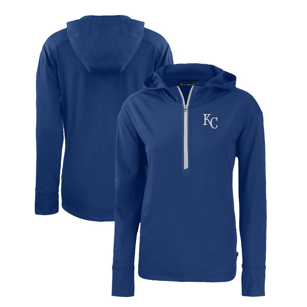 MLB Kansas City Royals Cutter & Buck Women's Daybreak Eco Recycled Half-Zip Hoodie