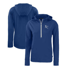 MLB Kansas City Royals Cutter & Buck Women's Daybreak Eco Recycled Half-Zip Hoodie