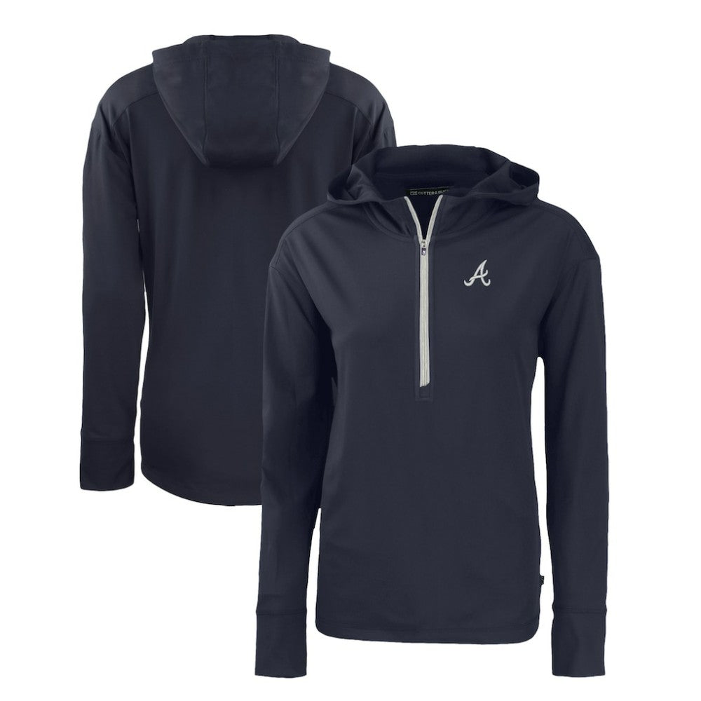 MLB Atlanta Braves Cutter & Buck Women's Daybreak Eco Recycled Half-Zip Hoodie