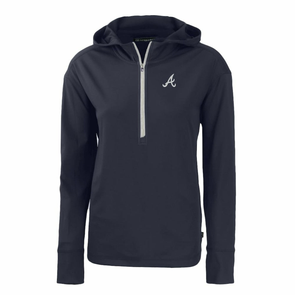 MLB Atlanta Braves Cutter & Buck Women's Daybreak Eco Recycled Half-Zip Hoodie