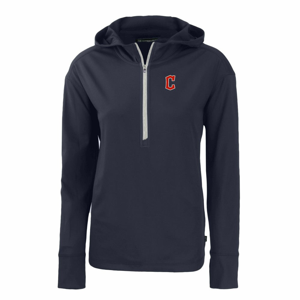 MLB Cleveland Guardians Cutter & Buck Women's Daybreak Eco Recycled Half-Zip Hoodie