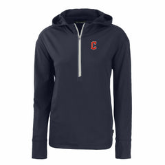 MLB Cleveland Guardians Cutter & Buck Women's Daybreak Eco Recycled Half-Zip Hoodie
