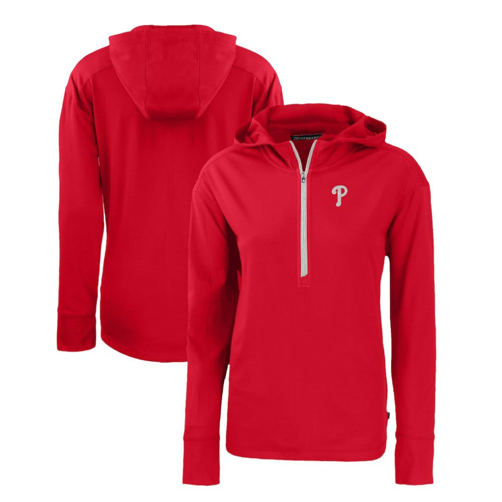 MLB Philadelphia Phillies Cutter & Buck Women's Daybreak Eco Recycled Half-Zip Hoodie