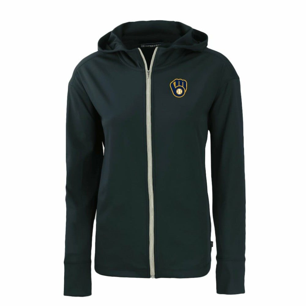 MLB Milwaukee Brewers Cutter & Buck Women's Daybreak Eco Recycled Full-Zip Hoodie