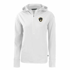 MLB Milwaukee Brewers Cutter & Buck Women's Daybreak Eco Recycled Half-Zip Hoodie