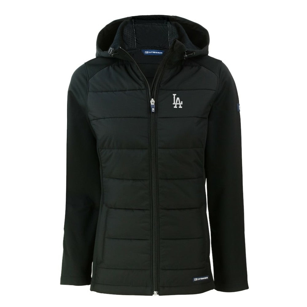 MLB Los Angeles Dodgers Cutter & Buck Women's Evoke Hybrid Eco Softshell Recycled Full-Zip Hoodie Jacket