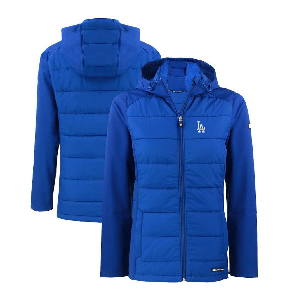 MLB Los Angeles Dodgers Cutter & Buck Women's Evoke Hybrid Eco Softshell Recycled Full-Zip Hoodie Jacket