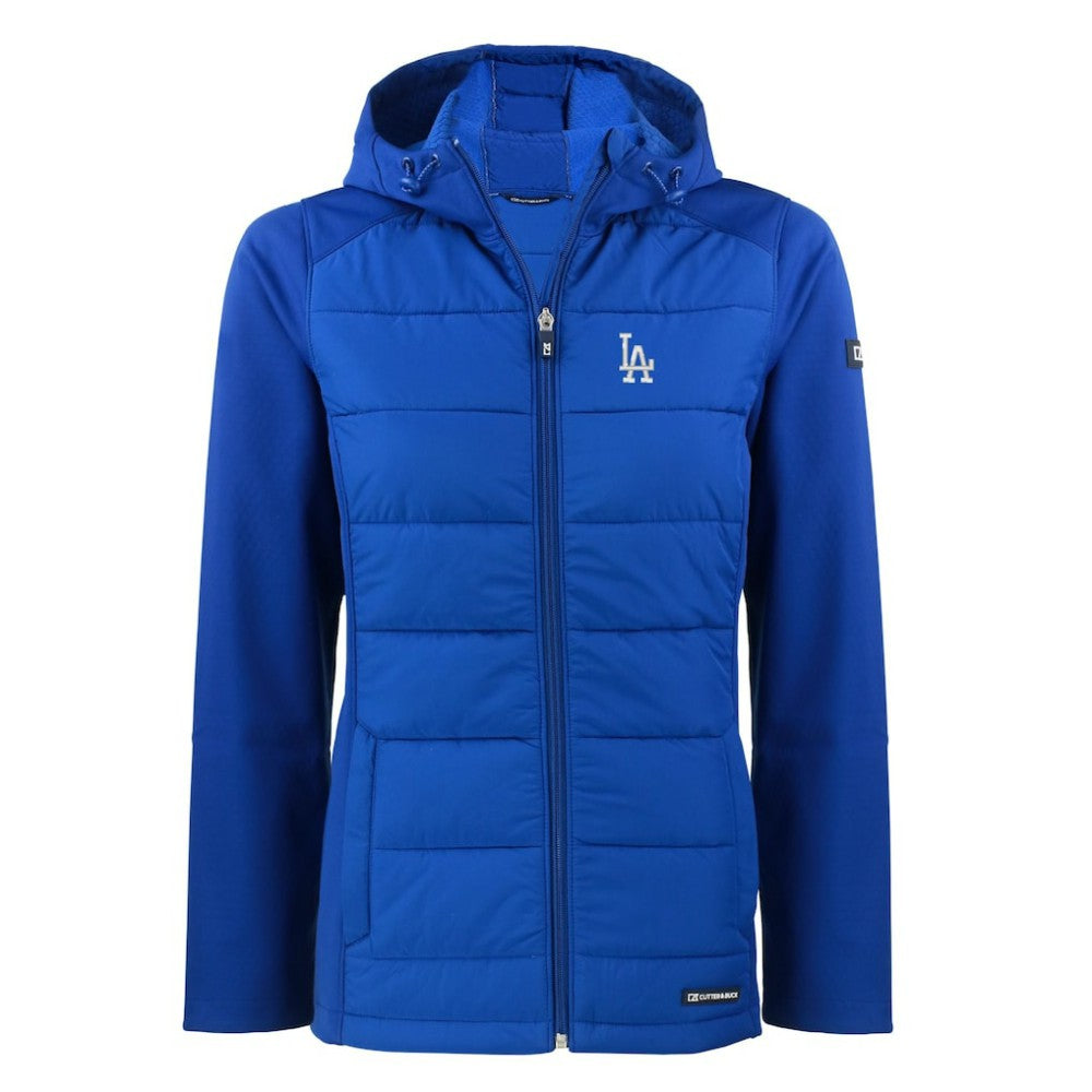 MLB Los Angeles Dodgers Cutter & Buck Women's Evoke Hybrid Eco Softshell Recycled Full-Zip Hoodie Jacket