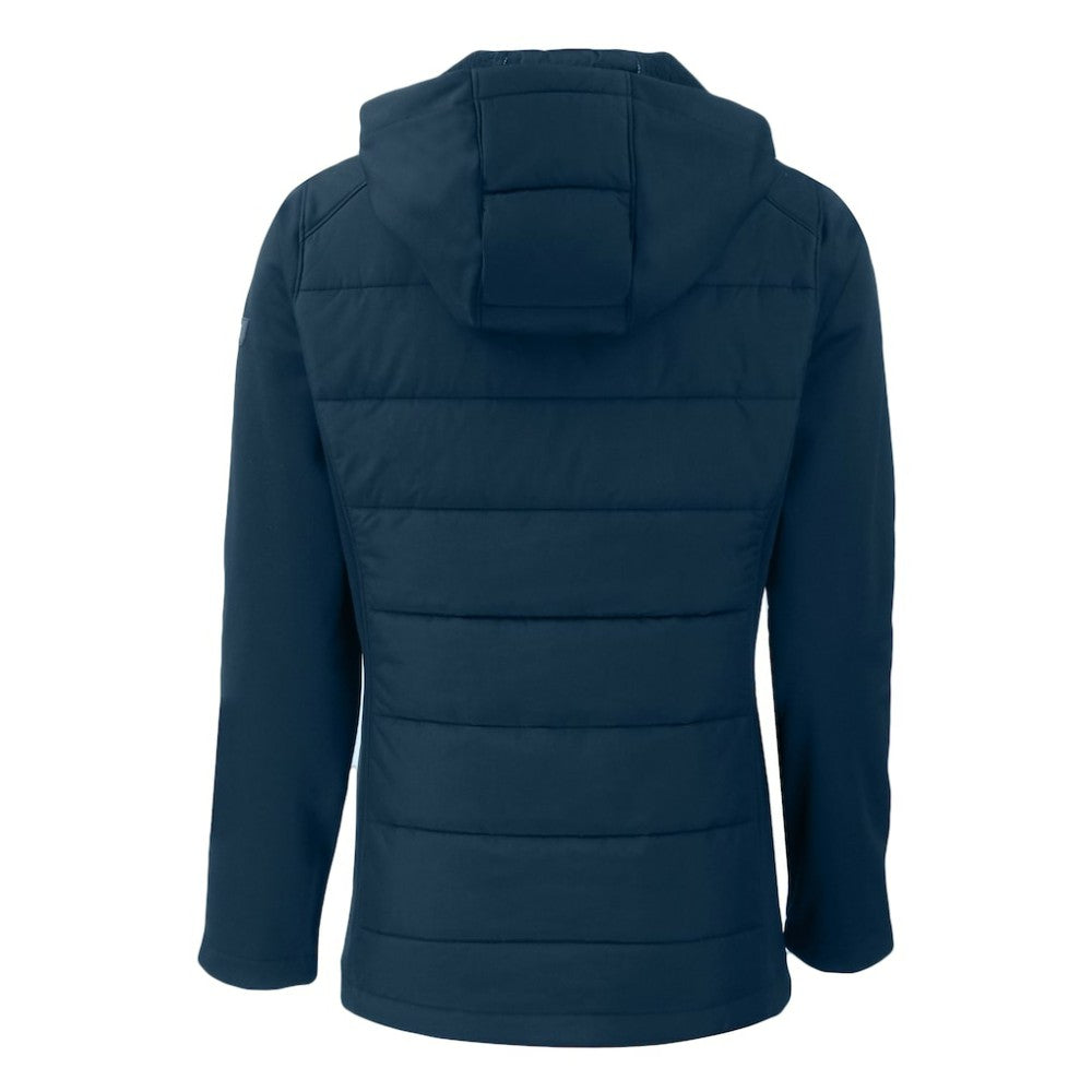 MLB New York Yankees Cutter & Buck Women's Evoke Hybrid Eco Softshell Recycled Full-Zip Hoodie Jacket
