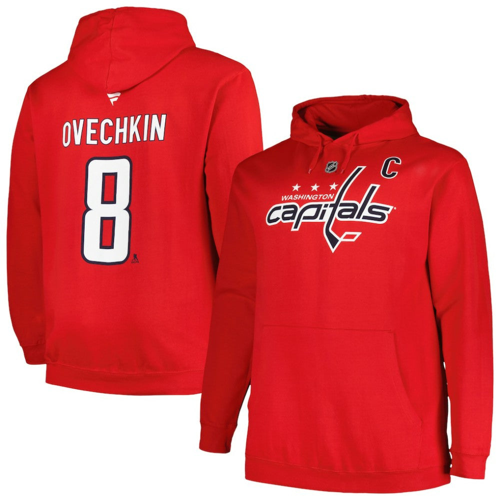 NHL Red Alexander Ovechkin Washington Capitals Profile Big & Tall Name & Number Pullover Hoodie