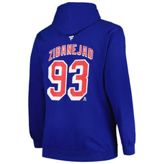 NHL Blue Mika Zibanejad New York Rangers Profile Big & Tall Name & Number Pullover Hoodie