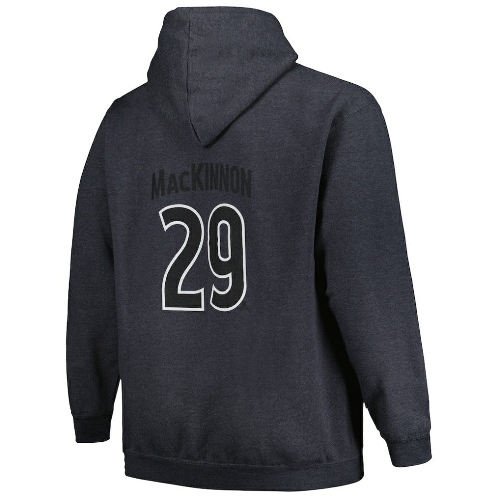 NHL Charcoal Nathan MacKinnon Colorado Avalanche Profile Big & Tall Name & Number Pullover Hoodie