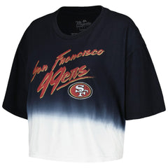 Christian McCaffrey  Majestic Threads Women's Dip-Dye Player Name & Number Crop Top - San Francisco 49ers