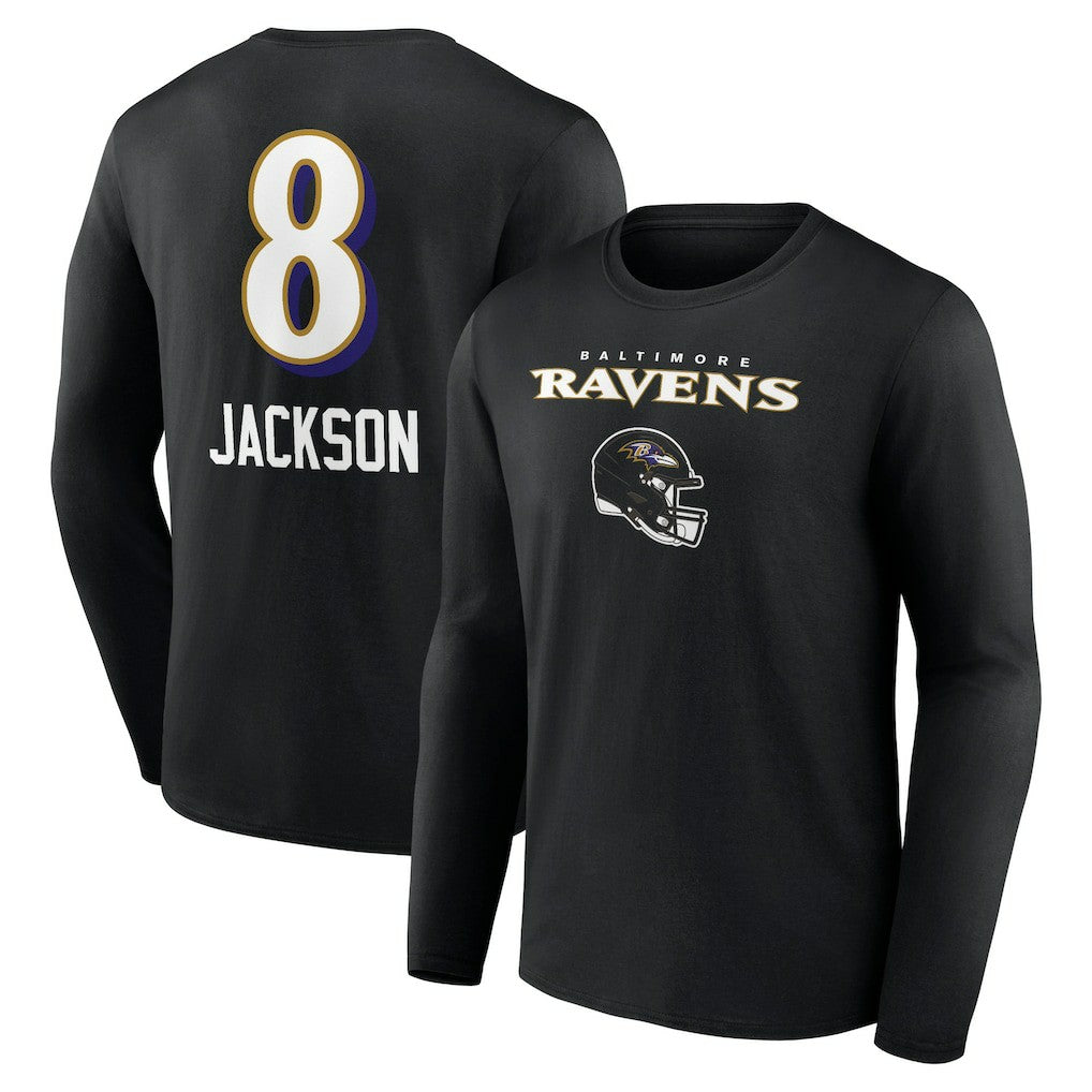 Lamar Jackson  Team Wordmark Long Sleeve T-Shirt - Baltimore Ravens