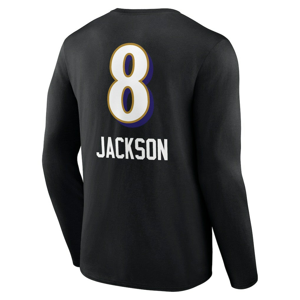 Lamar Jackson  Team Wordmark Long Sleeve T-Shirt - Baltimore Ravens
