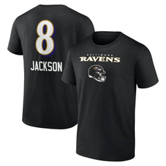 Lamar Jackson  Team Wordmark Name & Number T-Shirt - Baltimore Ravens