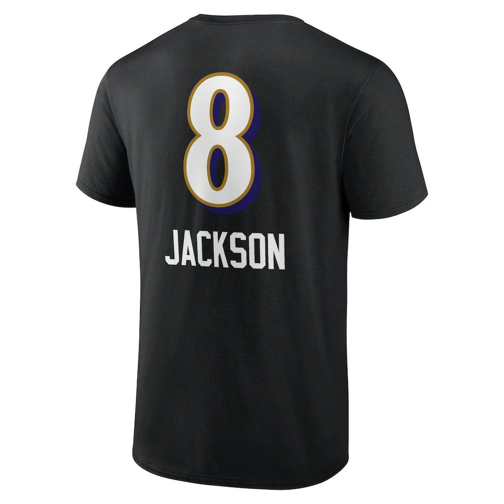 Lamar Jackson  Team Wordmark Name & Number T-Shirt - Baltimore Ravens